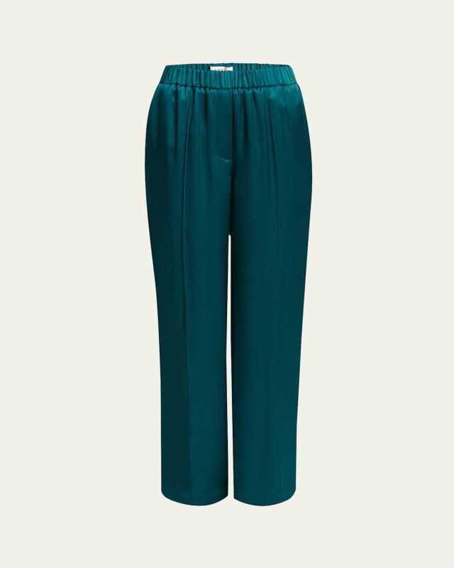 Straight Leg Silk Pajama Trousers